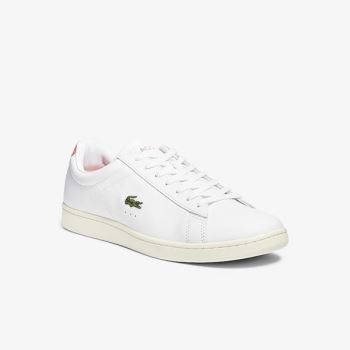 Lacoste Carnaby Evo Leather Accent Sneakers - Tenisky Pánské Bílé / Béžový | CZ-e0LKFI